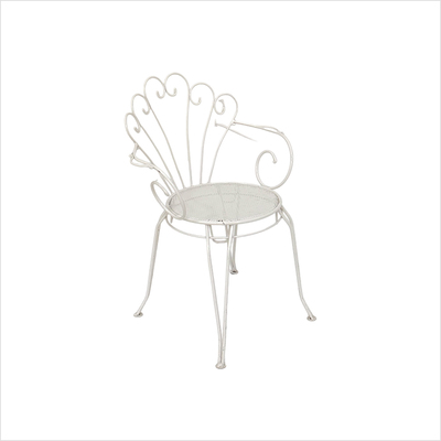 Gartenstuhl _Vintage Rialto_ mit Armlehne, weiss (ohne Polster) div. Modelle_oblique